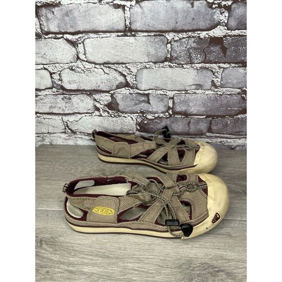 KEEN Coronado Vulcanized Taupe Canvas Fabric Fisherman Sandals Women 8M US/38.5 - Picture 11 of 16